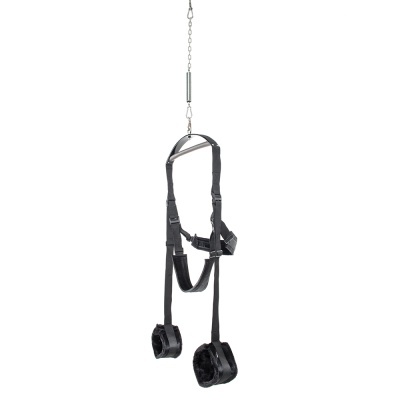 Cinta suspensa preta com apoio acolchoado para tornozelos