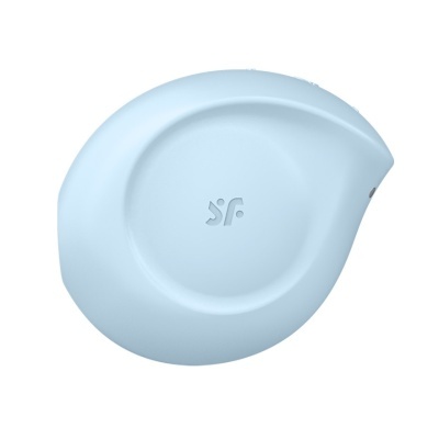 Produto azul redondo com logo 'sf' e textura mate.