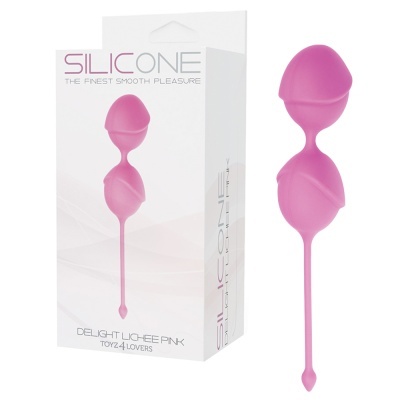 Produto rosa em silicone 'Delight Lichee Pink' com caixa branca da marca Toyz4Lovers