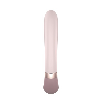 vibrador cor rosa claro com banda metálica dourada