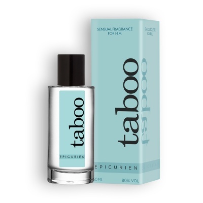 Frasco e caixa de perfume Taboo Epicurien azul claro