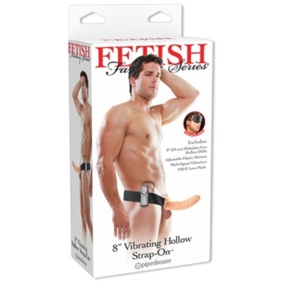 Embalagem de strap-on vibratório 8 polegadas da série Fetish Fantasy com imagem de homem musculado