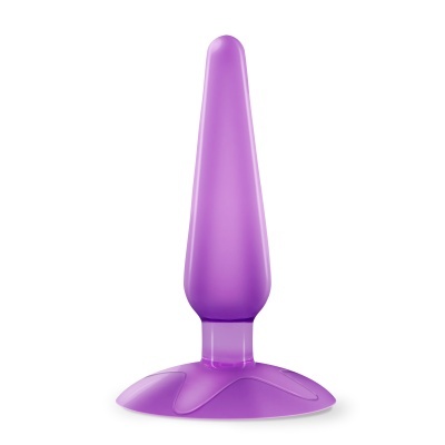 Plug anal de silicone roxo com base larga
