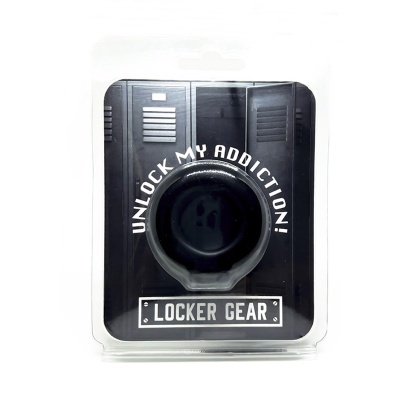 Fecho para armários preto Locker Gear em embalagem transparente