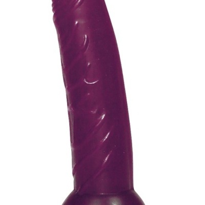Dildo roxo realista com base larga circular