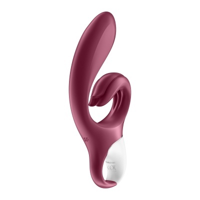 Vibrador bordeaux em silicone com detalhe branco