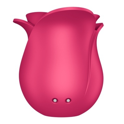 Vaso rosa em forma de rosa com dois orifícios na base