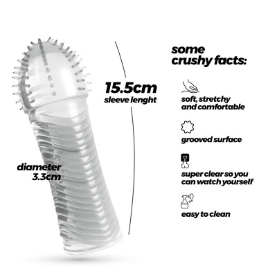 acessório transparente texturizado de silicone com texto descritivo