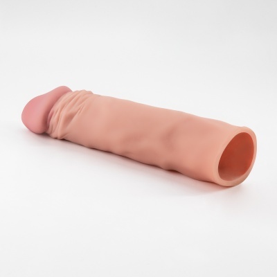 Produto em forma de pene rosa claro e escuro com textura detalhada