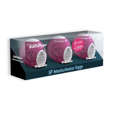 Conjunto de três masturbadores Satisfyer Bubble em embalagem