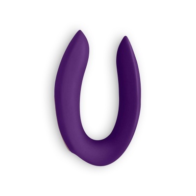 Dispositivo roxo em forma de U sobre fundo branco