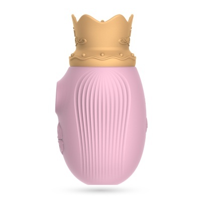 Dispositivo rosa com textura e coroa dourada