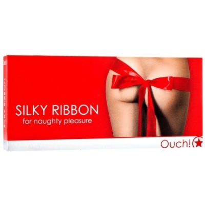 Caixa vermelha com fita sedosa vermelha para uso erótico