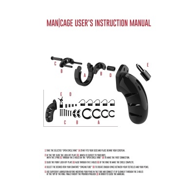 Manual de instruções do Man|Cage com peças numeradas A a E