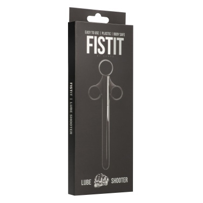 Embalagem preta do produto FISTIT com imagem e texto em branco