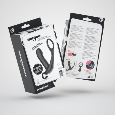 Embalações do vibrador 'mangoo' preto em silicone para estimulação múltipla