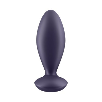 Plug anal roxo escuro de silicone com base larga