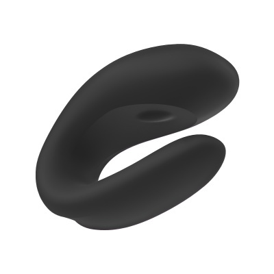 produto preto curvo em formato U côncavo em fundo branco