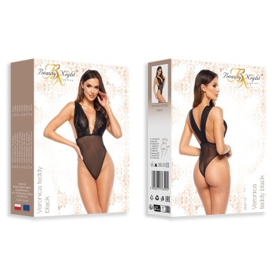 Embalagem de lingerie feminina preto com detalhes em renda e tecido transparente