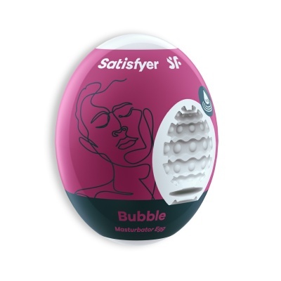 Embalagem rosa e preta do masturbador Satisfyer Bubble Masturbator Egg