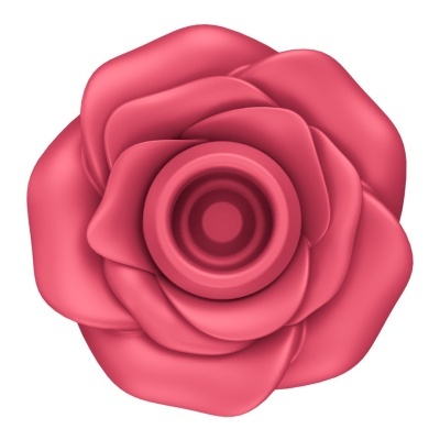 Objeto em forma de flor cor-de-rosa visto de cima