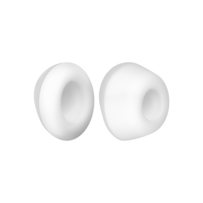 Auriculares in-ear sem fios brancos com design liso