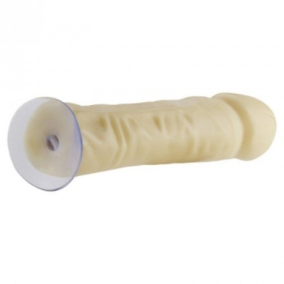 Dildo creme com ventosa transparente e textura realista
