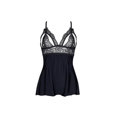 Top feminino preto com alças e renda