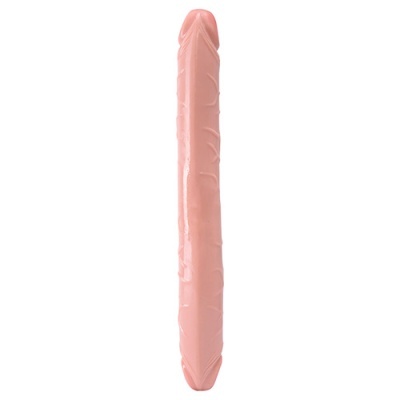 Dildo longo e fino cor de pele texturizado