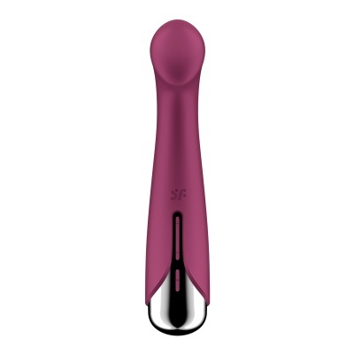 Vibrador cor vinho com base cromada e texto SFG