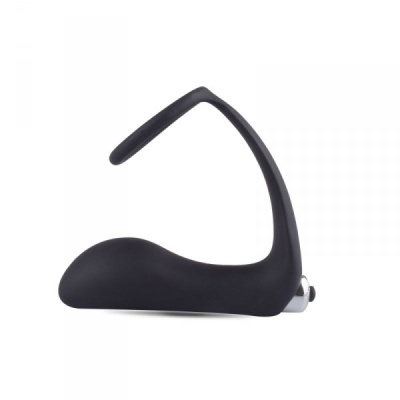 Acessório ergonômico preto com design curvo em fundo branco