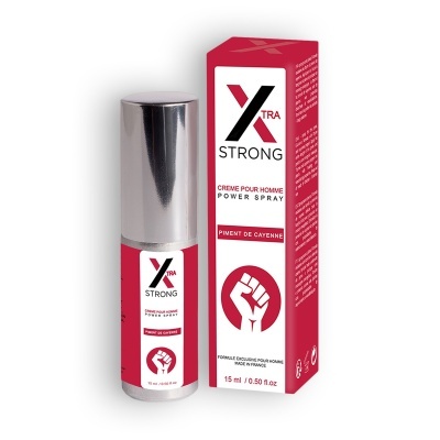 Frasco e caixa do spray Xtra Strong Creme Pour Homme Power Spray Piment De Cayenne