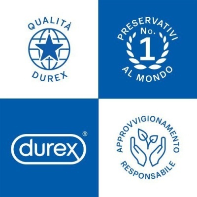 Quatro logos Durex com textos em fundo azul e branco