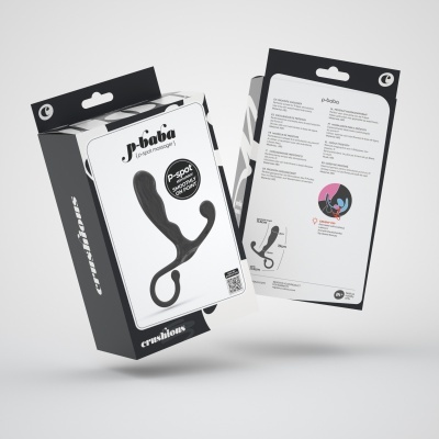 Embalagem de produto J-boba em silicone preto, com texto em português e inglês, em fundo branco.