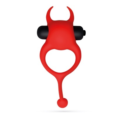 anel vibratório de silicone vermelho com motor preto