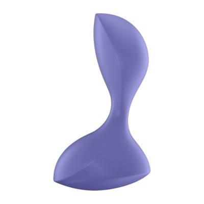 Massageador ou brinquedo erótico de silicone lilás com design curvado