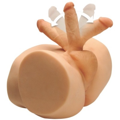 Modelo anatómico masculino em silicone cor de pele com pênis flexível