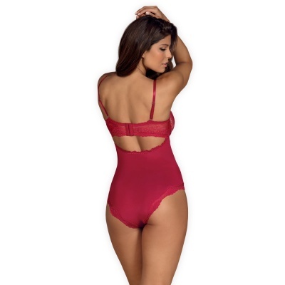 Body feminino vermelho com renda e alças finas