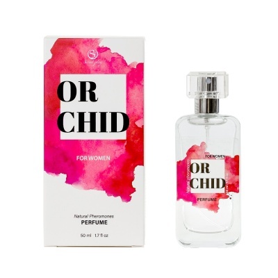 Perfume ORCHID for Women com embalagem branca e detalhes em rosa