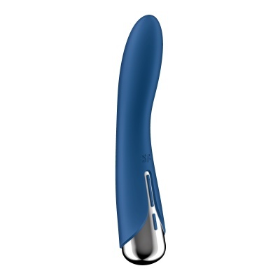 Vibrador azul com base prateada