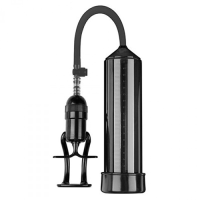 Bomba de sucção masculina preta e transparente