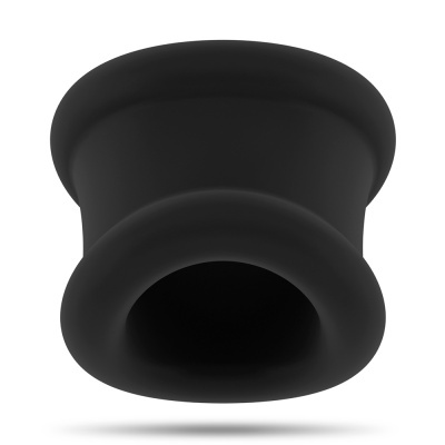 Suporte cilíndrico preto fosco com extremidade arredondada em fundo branco