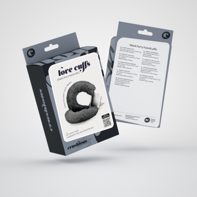 Embalagem de algemas peludas pretas Lore Cuffs