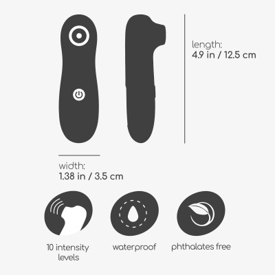 Dispositivo eletrônico preto com botões e características técnicas descritas