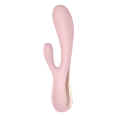 Vibrador feminino cor-de-rosa claro com detalhe dourado