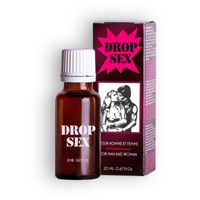 Frasco e caixa do produto DROP SEX
