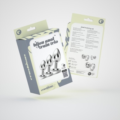 Embalagem com conjunto de treino anal metálico bijou anal train trio
