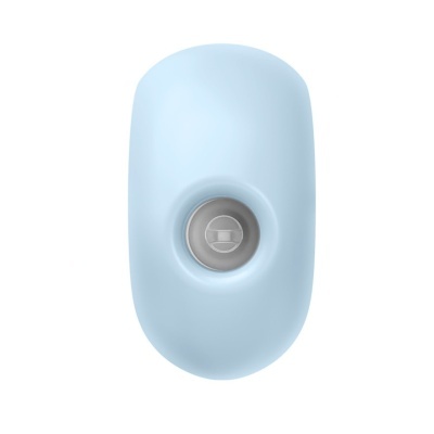 Dispositivo oval azul claro com botão cinza e símbolo de cadeado