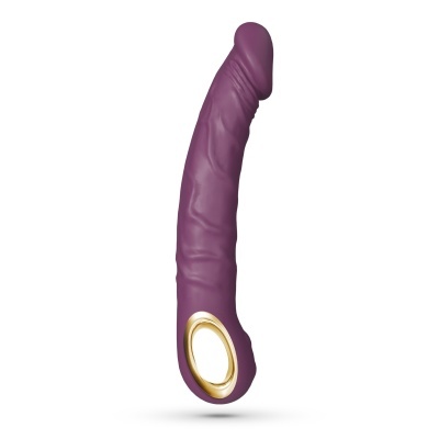 Vibrador roxo com detalhe dourado