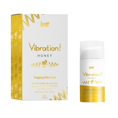 Gel Vibration Honey branco e amarelo com caixa correspondente